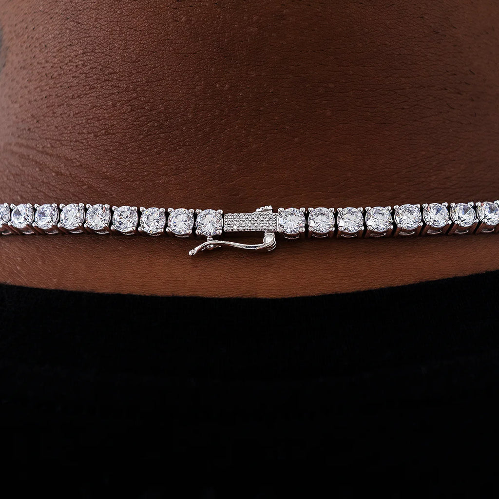 Diamond Tennis Chain in White Gold- 5mm