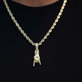 Micro Italian Hand Mano Cornuto Pendant in Yellow Gold