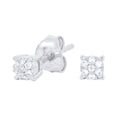3MM Pave Round Moissanite Stud Earrings in Sterling Silver