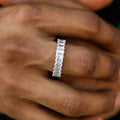 Baguette Ring in White Gold Vermeil