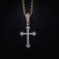 Solid Gold Iced Celtic Cross Pendant-VS Diamonds