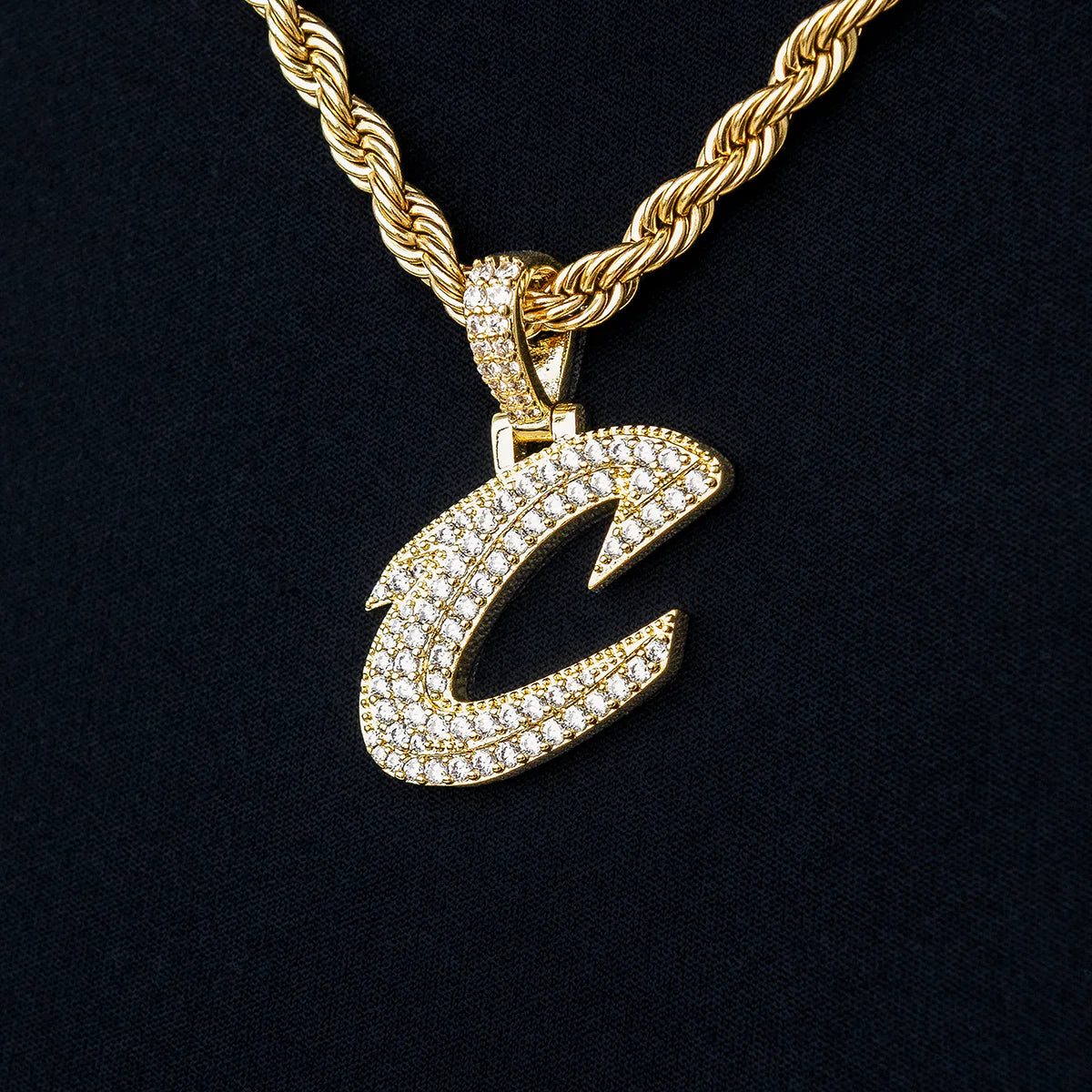 Cleveland Cavaliers Official NBA Micro Logo Pendant in Yellow Gold