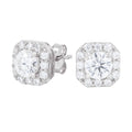 Micro Clustered Moissanite Earrings in White Gold Vermeil
