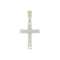 Men's Moissanite Diamond Cross Pendant in Yellow Gold Vermeil
