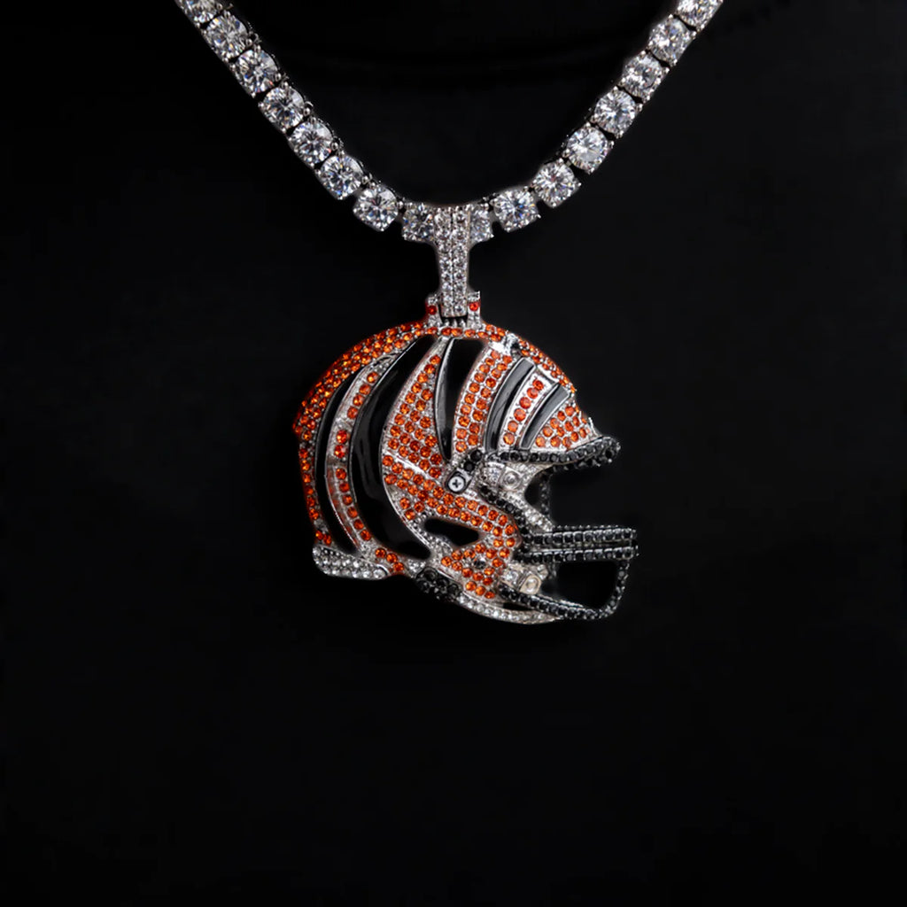 2025 Cincinnati Bengals Team Helmet Pendant - White Gold