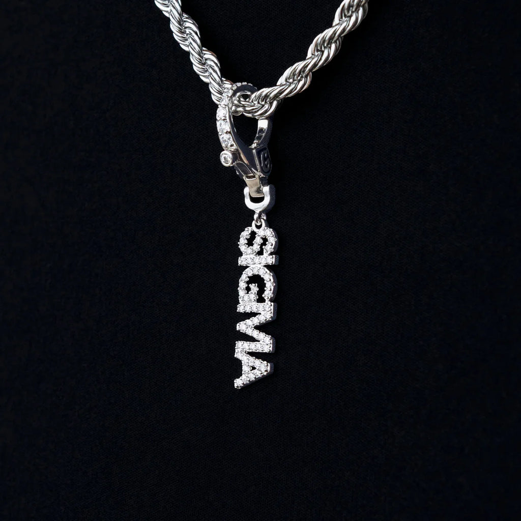 "Sigma" Clip On Pendant in White Gold