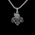 New York Liberty Official WNBA Logo Pendant in White Gold