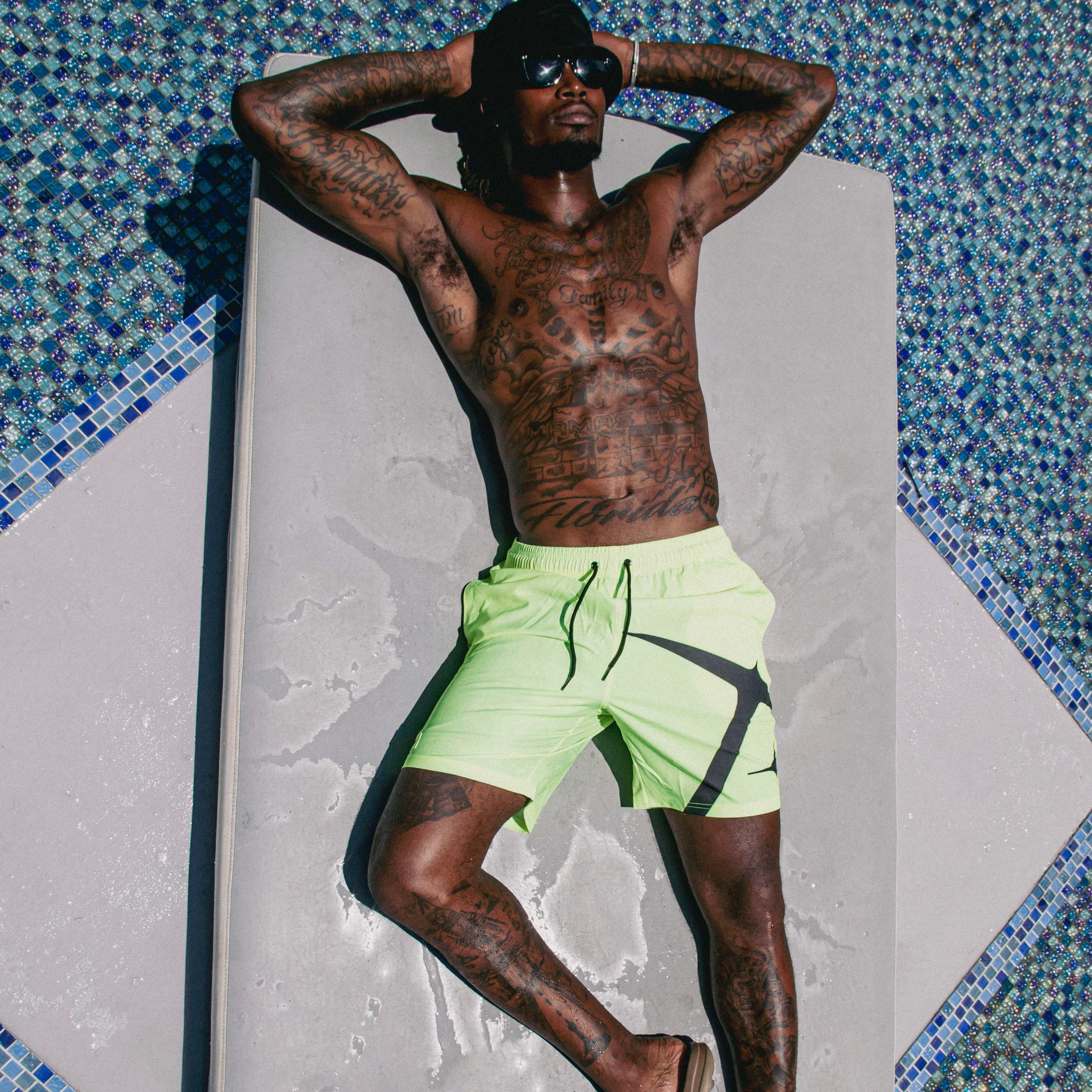 Neon Green Summer Board Shorts