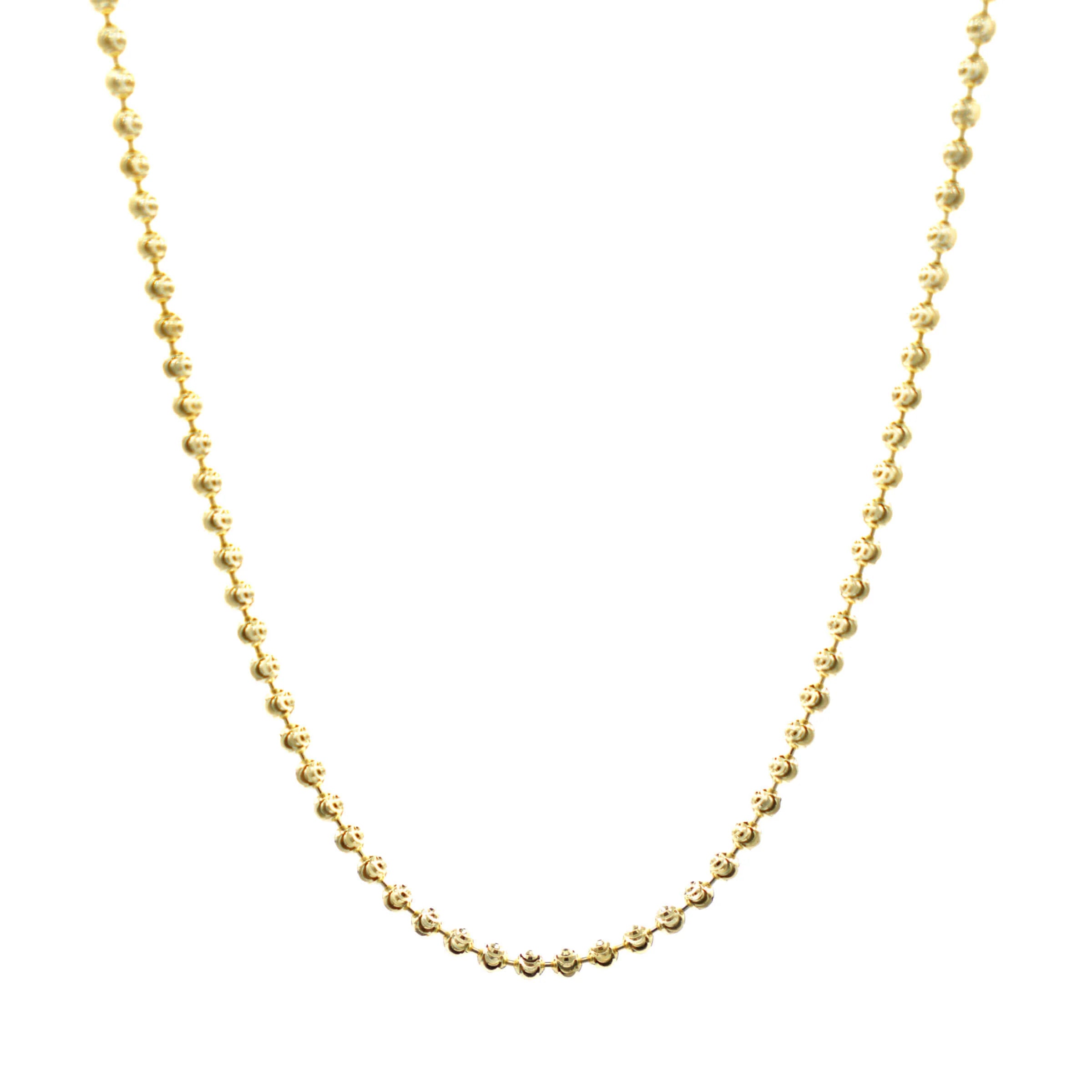Moon Cut Ball Chain in Yellow Gold Vermeil - 2mm