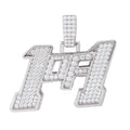 Men's Moissanite 1of1 Pendant in White Gold Vermeil