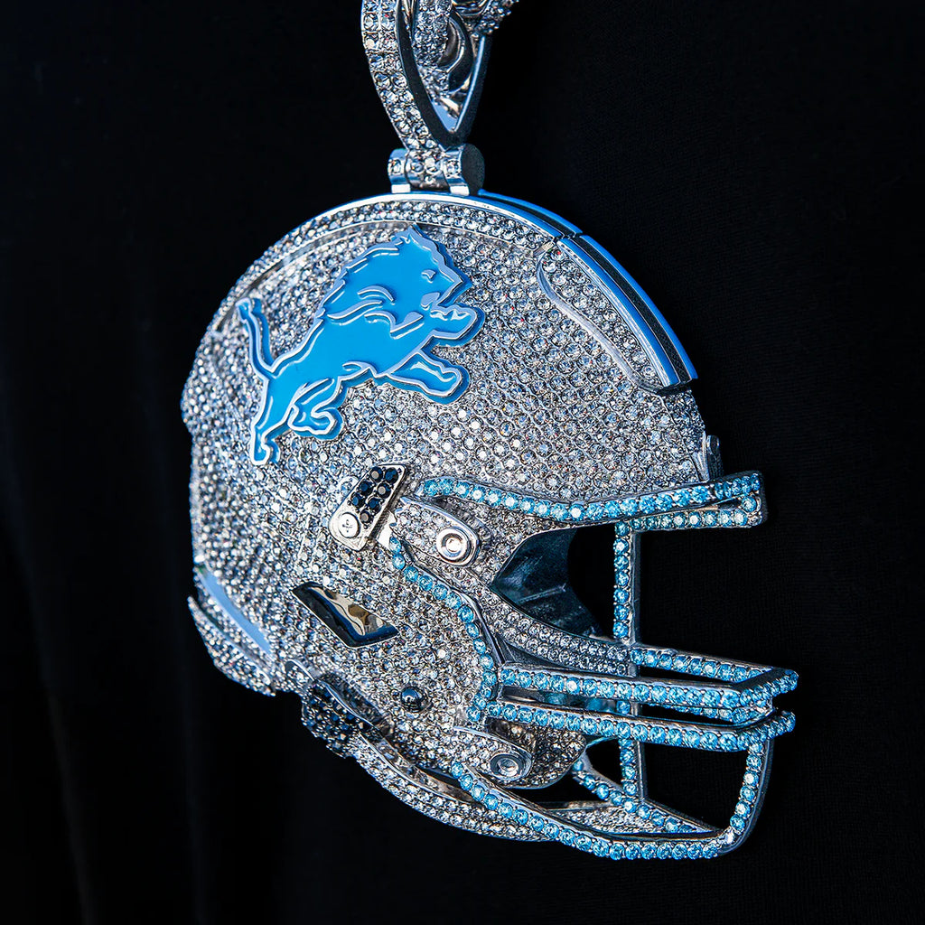 Giant Detroit Lions Official NFL Helmet Pendant