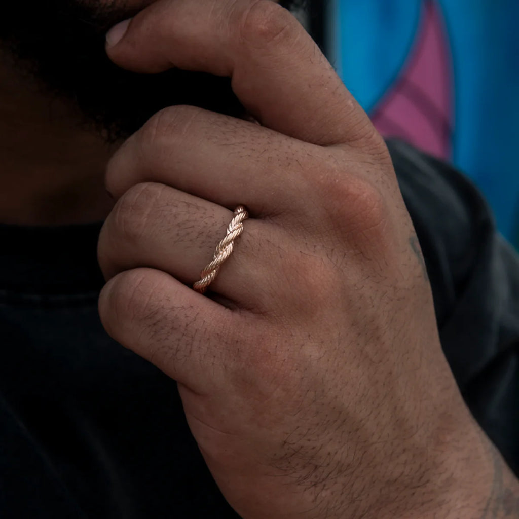 4MM Rope Ring in Rose Gold