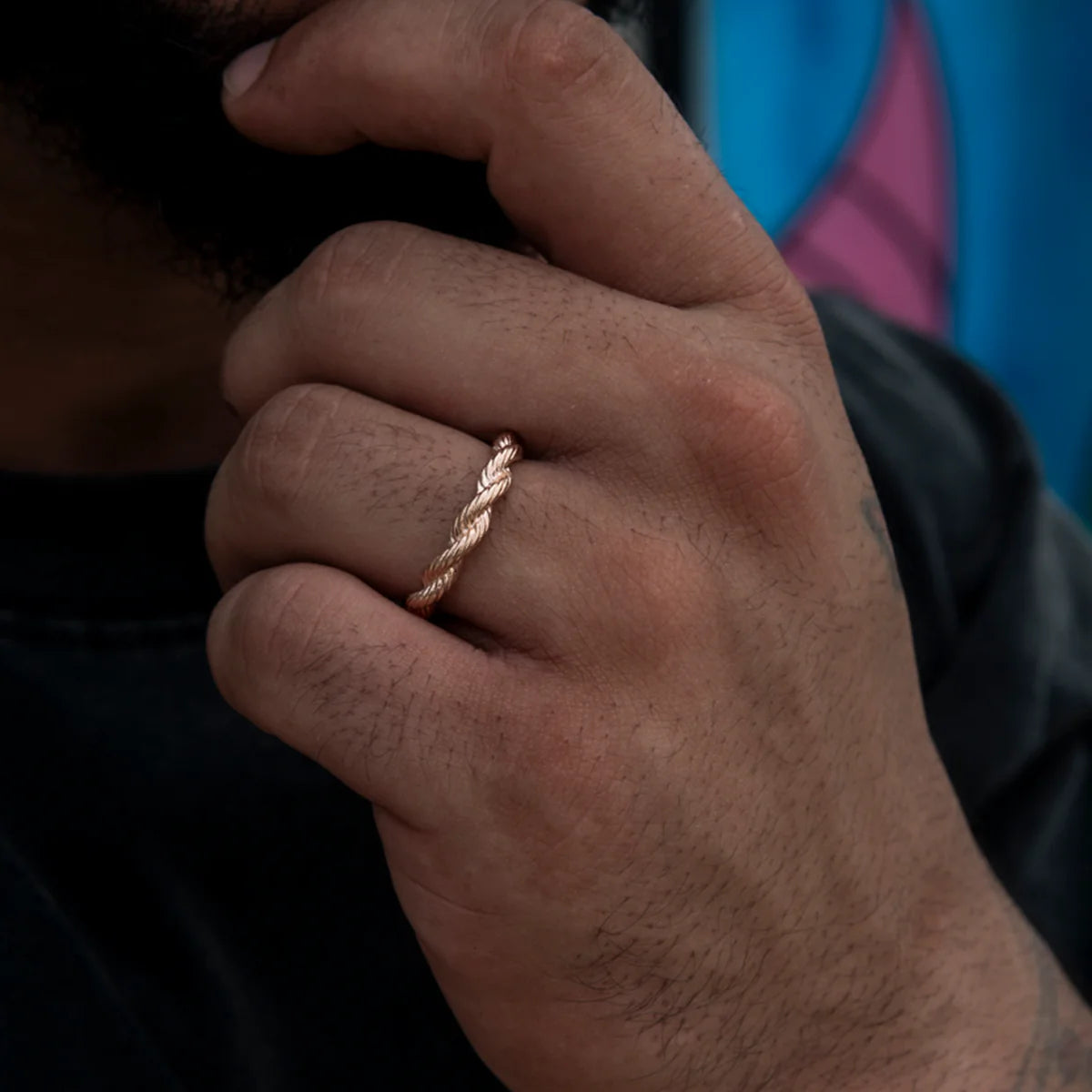 4MM Rope Ring in Rose Gold