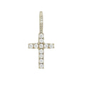 Men's Moissanite Diamond Cross Micro Pendant in Yellow Gold Vermeil