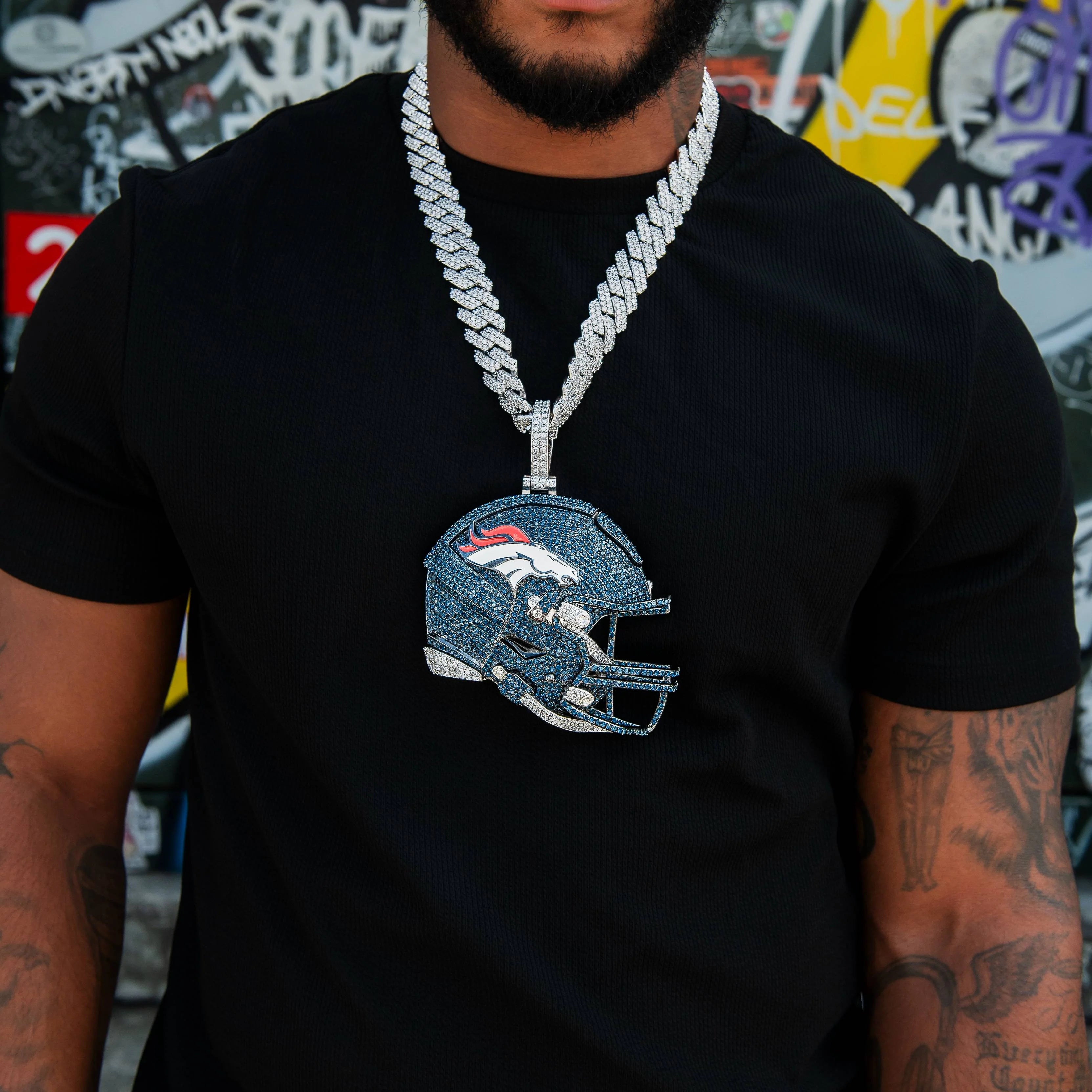 Giant Denver Broncos Official NFL Helmet Pendant