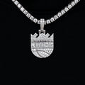 Sacramento Kings Official NBA Micro Logo Pendant in White Gold