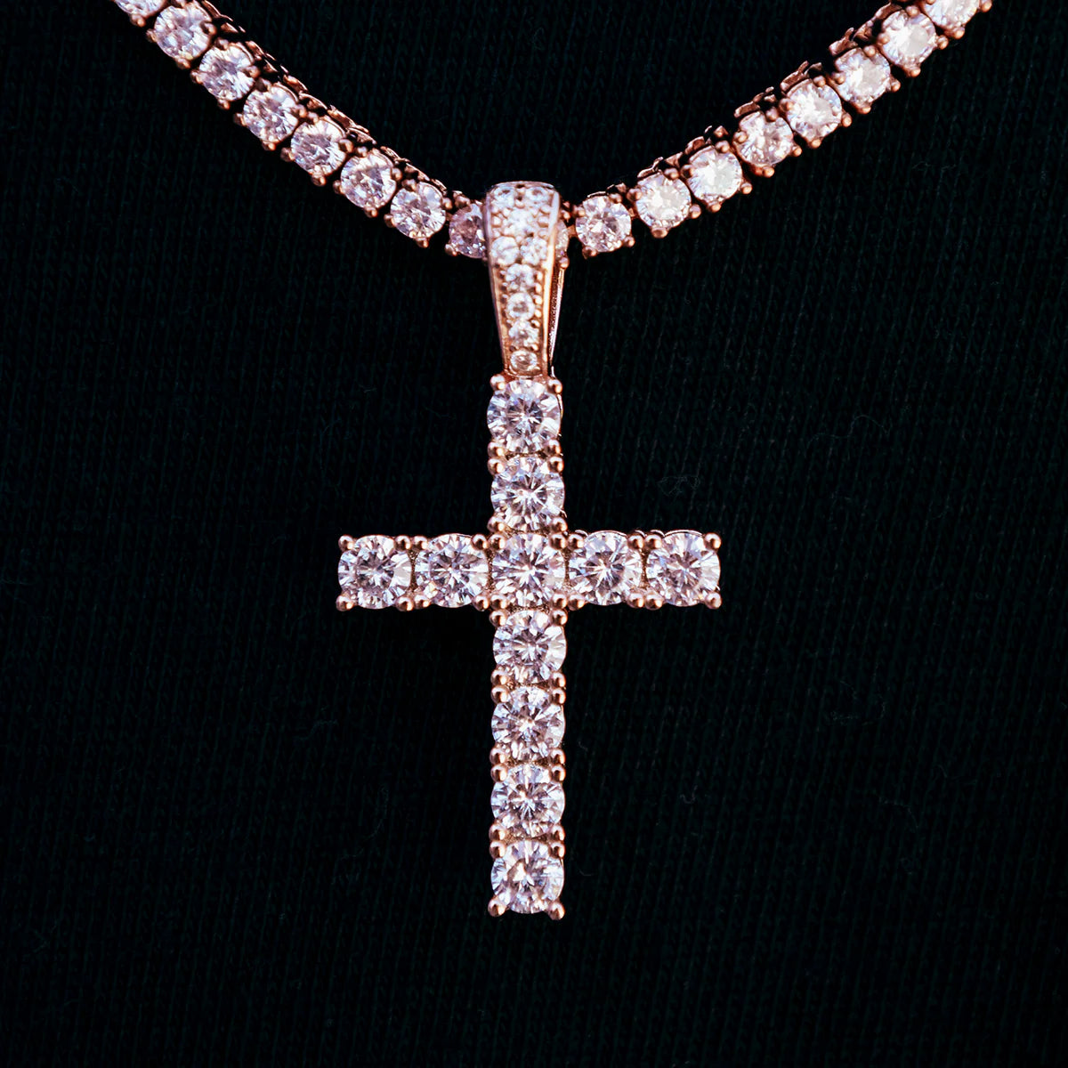 Diamond Cross in Rose Gold