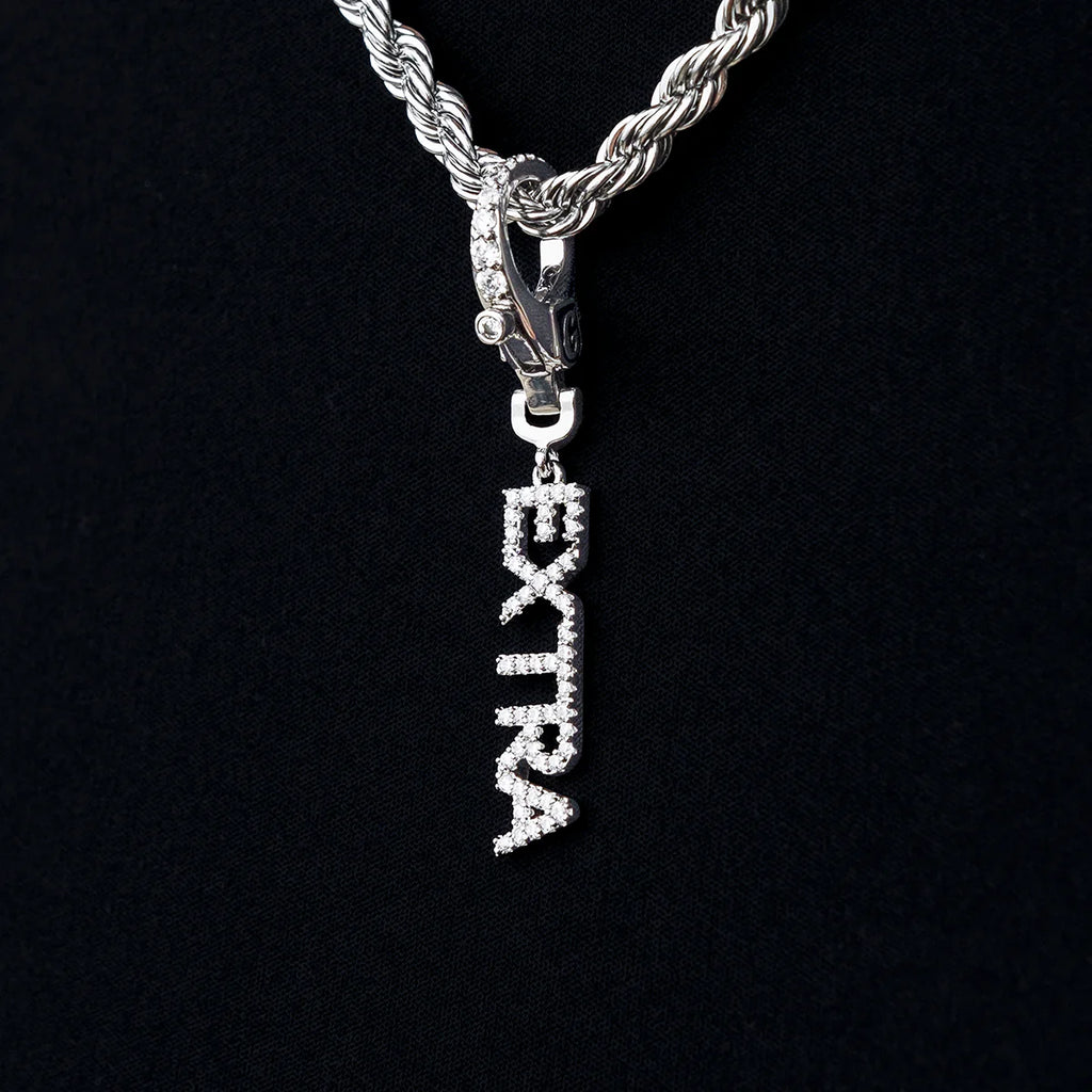 "Extra" Clip On Pendant in White Gold