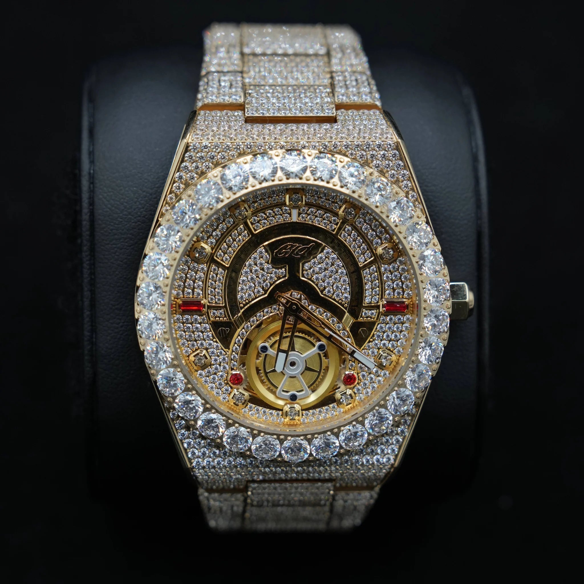 42MM Fully Iced Ruby Accent Alpha Era® in Gold