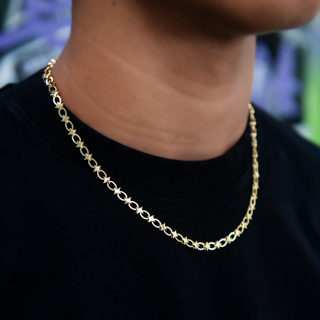 Star Cable Link Chain in Yellow Gold