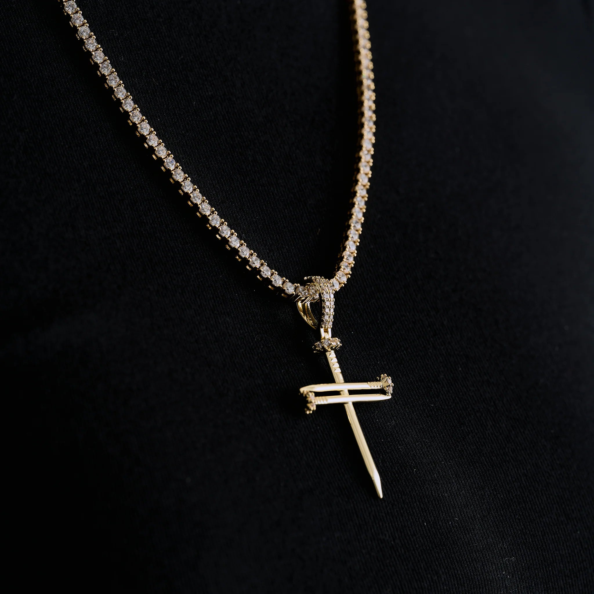 Nail Cross Pendant in Yellow Gold