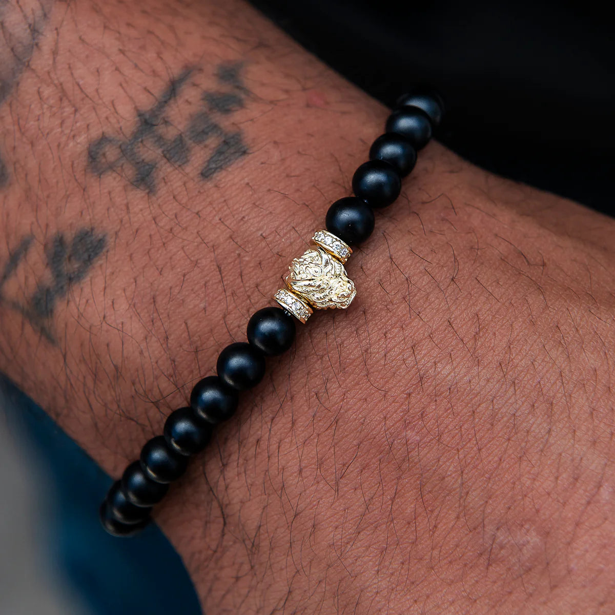 Dragon Beaded Bracelet in Yellow Gold