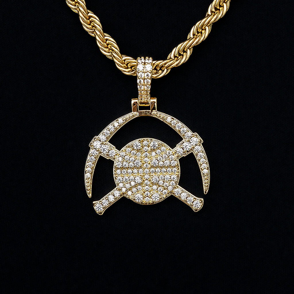 Denver Nuggets Official NBA Micro Logo Pendant in Yellow Gold
