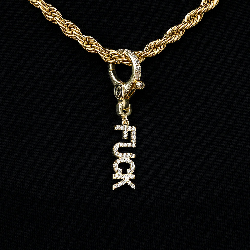 "Fuck" Clip On Pendant in Yellow Gold