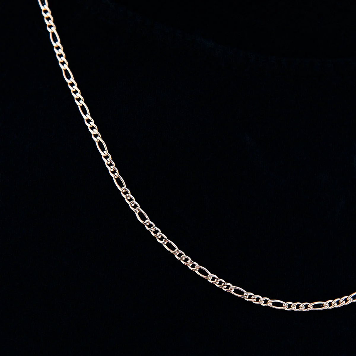 Figaro Chain + Bracelet Bundle in Rose Gold- 2mm