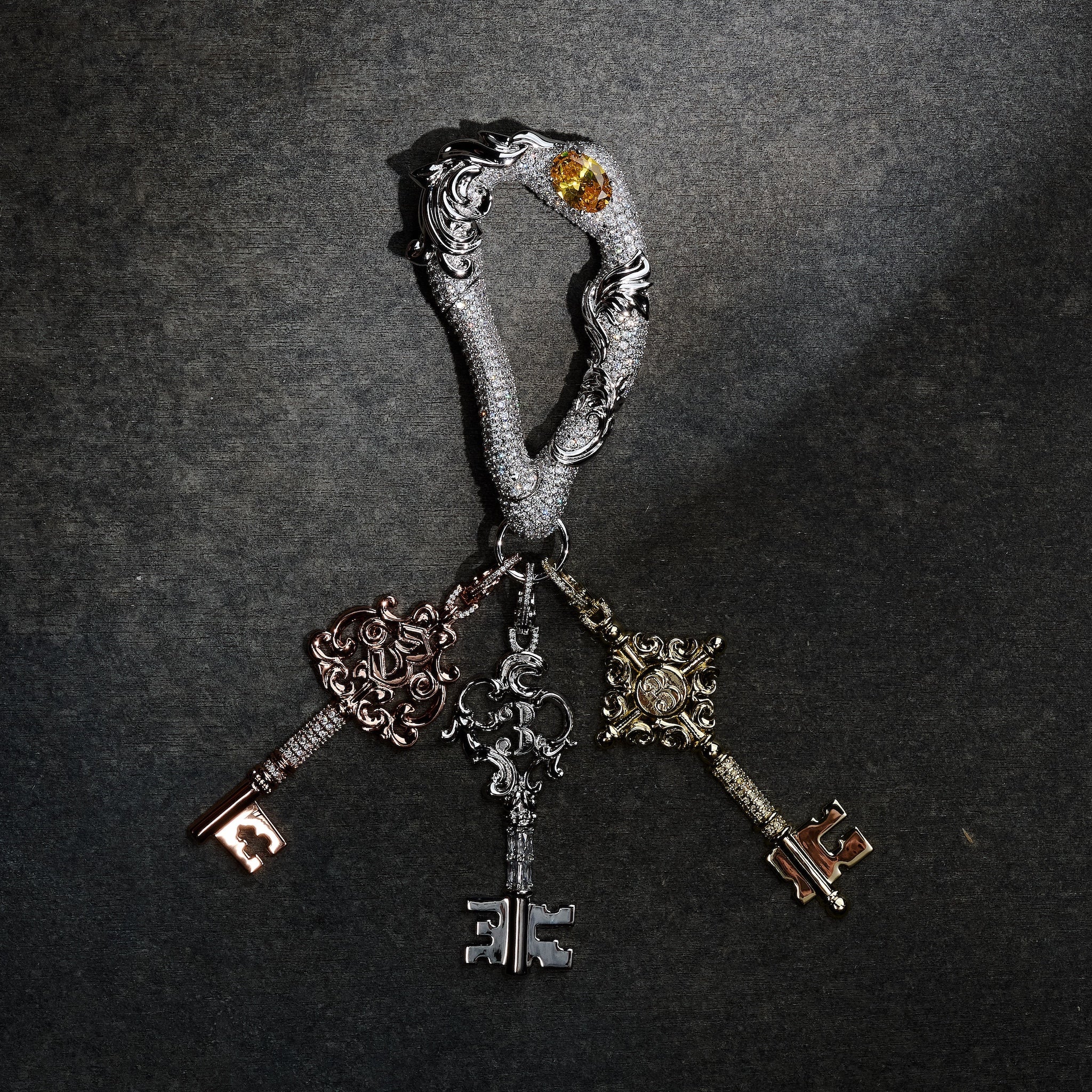 GLD X Bloody Osiris Lab Diamond Key Clip On in Solid Rose Gold