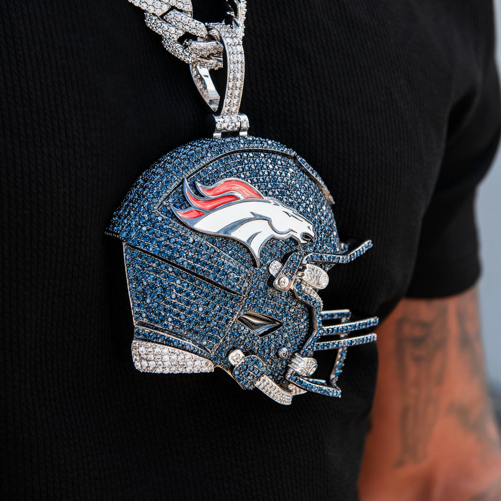 Giant Denver Broncos Official NFL Helmet Pendant
