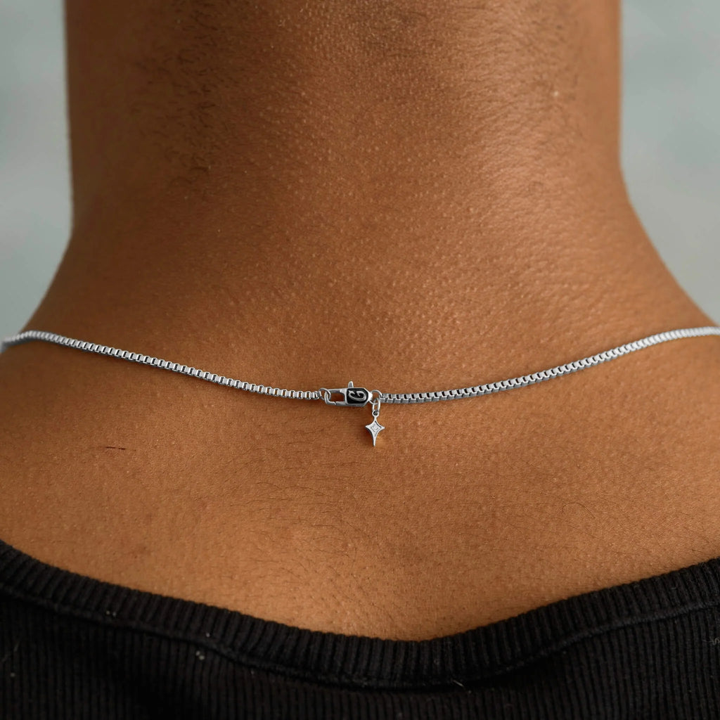 Micro Box Chain in White Gold - 1.5mm