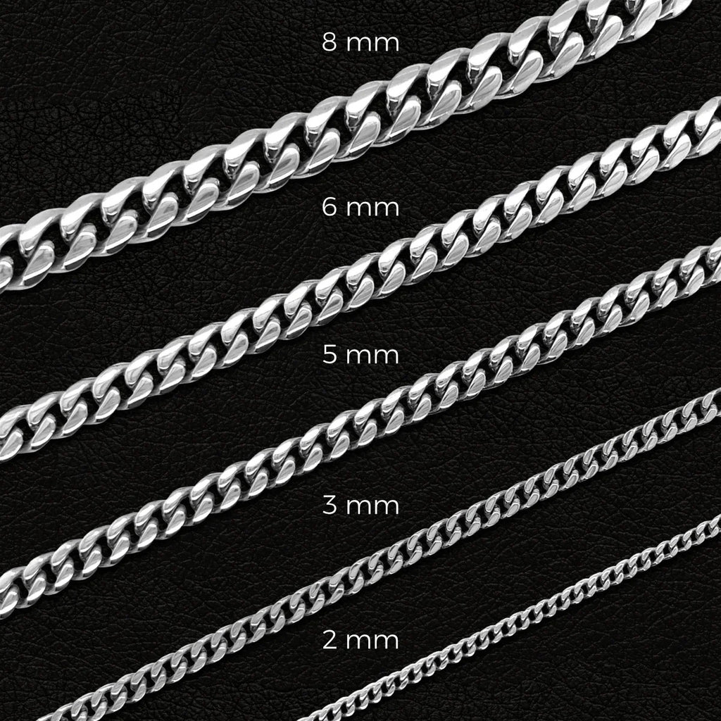 Diamond Prong Cuban Chain in White Gold - 8.5mm