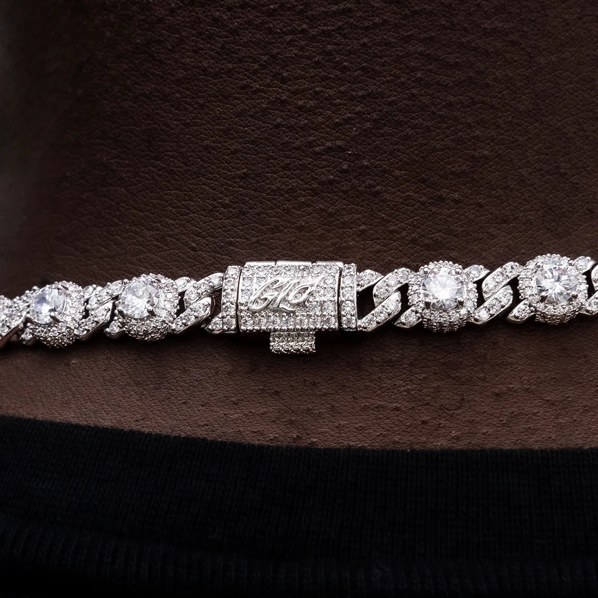 Baguette Cross Evil Eye and Diamond Station Cuban Chains + Bracelet Bundle in White Gold
