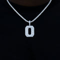 Pave Number Pendants in White Gold