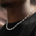 Iced Ball Box Link Chain in White Gold - 6mm