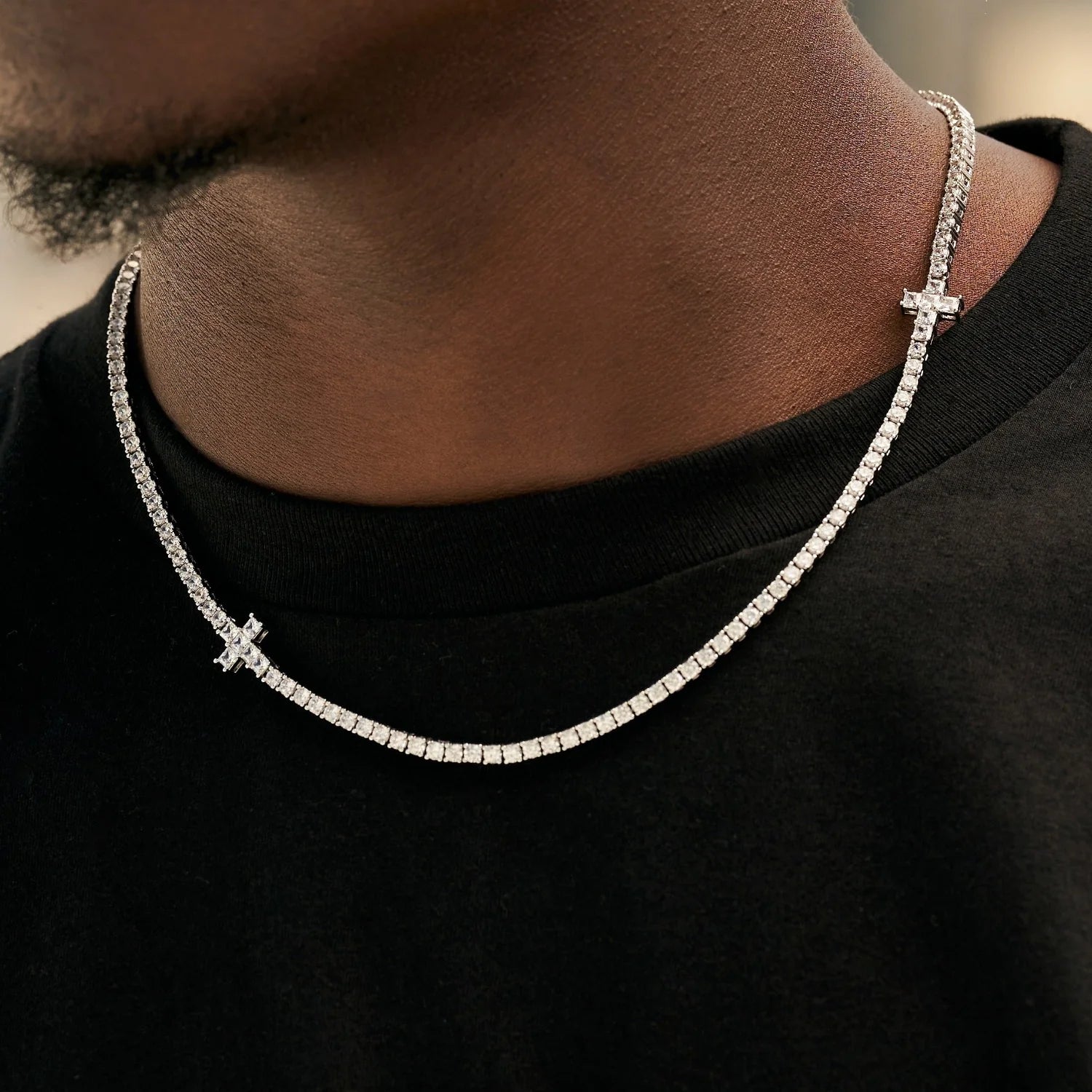 3MM Diamond Cross Tennis Chain
