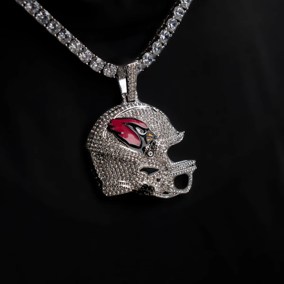 2025 Arizona Cardinals Team Helmet Pendant - White Gold