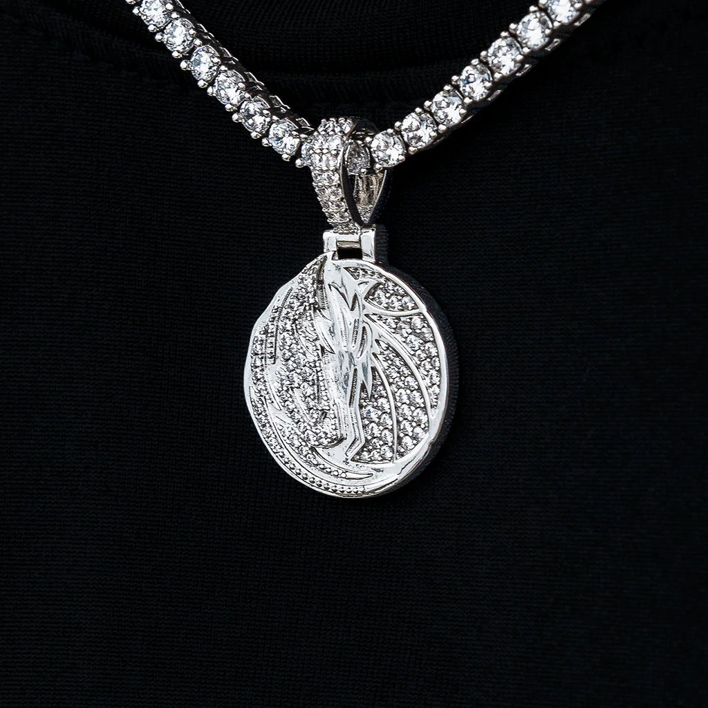 Dallas Mavericks Official NBA Micro Logo Pendant in White Gold