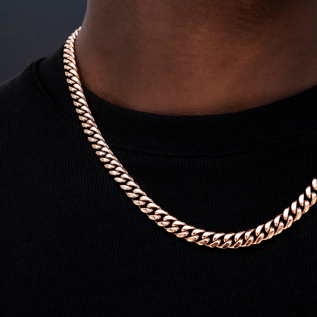 Miami Cuban Link Chain in Rose Gold- 8mm