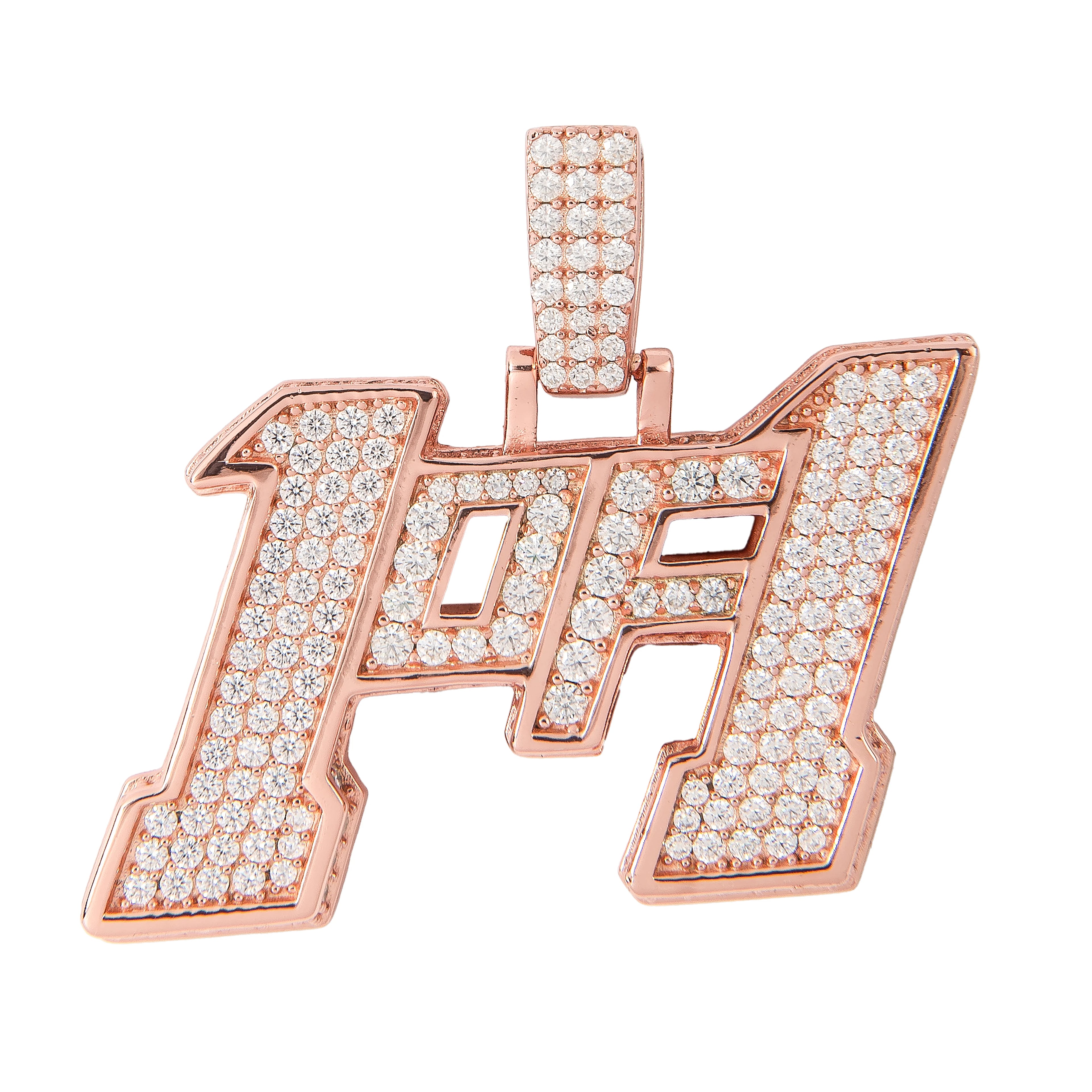 Men's Moissanite 1of1 Pendant in Rose Gold Vermeil