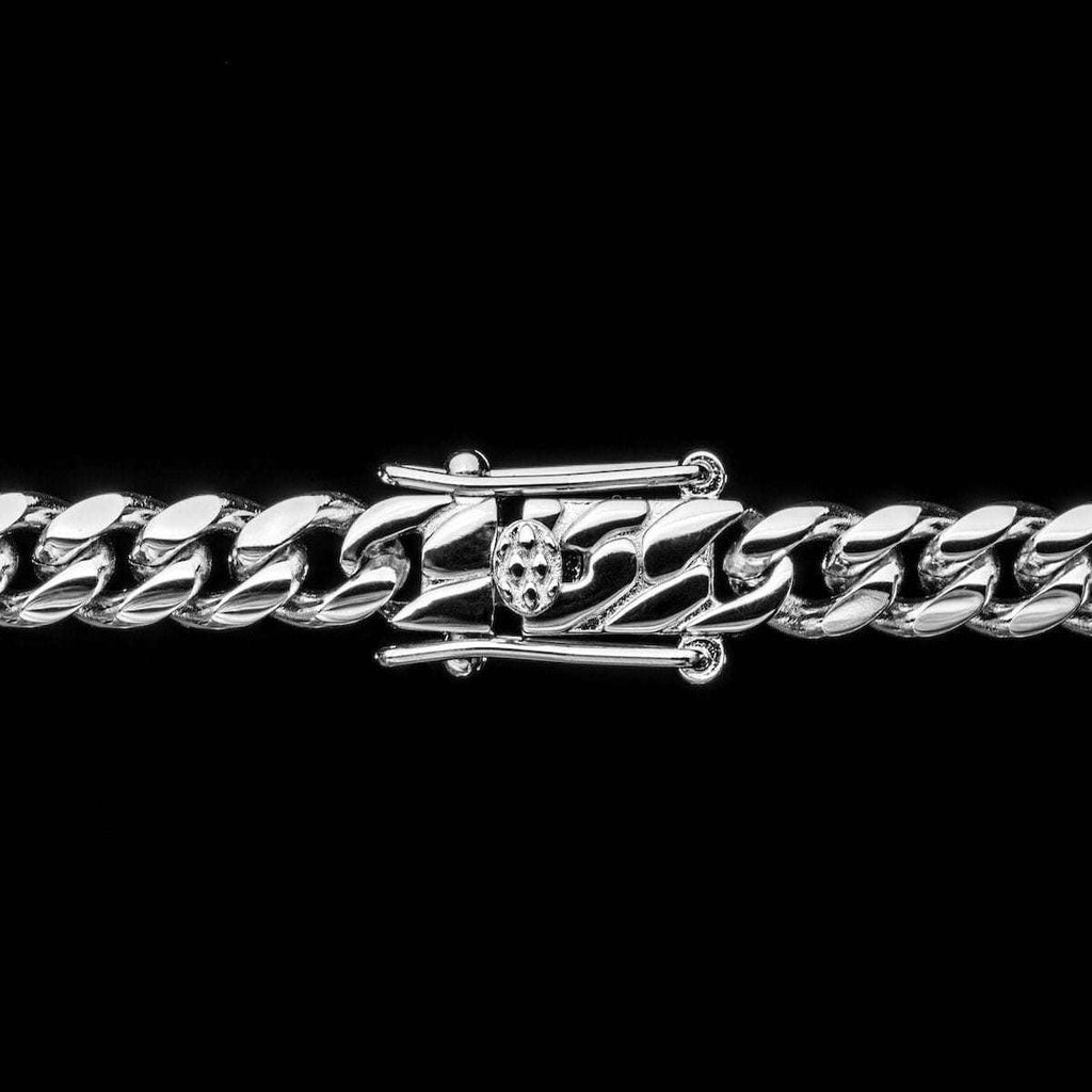 Solid White Gold Miami Cuban Link Chain (5mm)