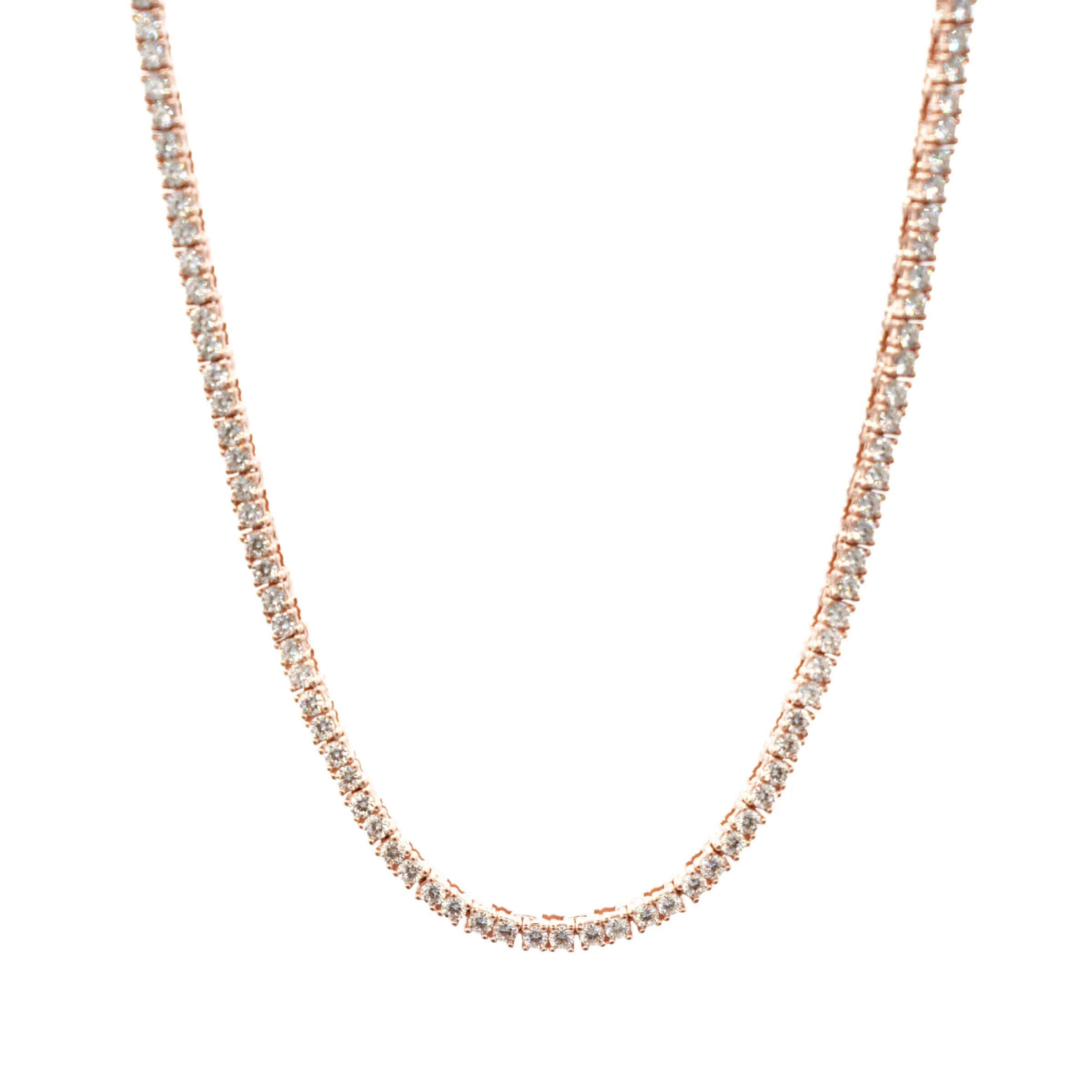 Men's Moissanite Diamond Tennis Chain in Rose Gold Vermeil - 2mm
