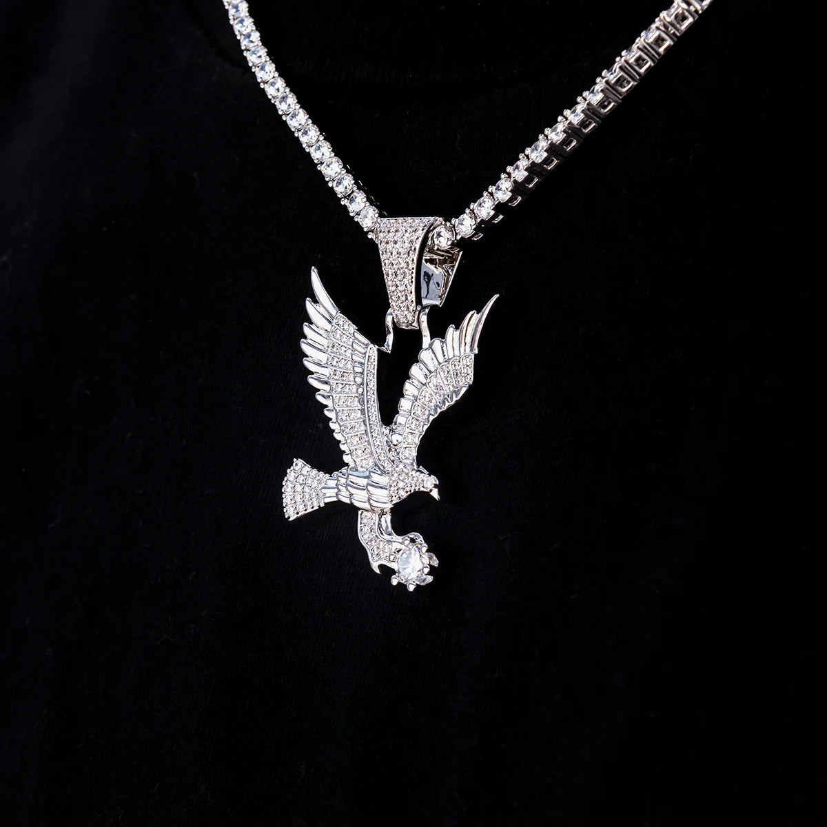 GLD Eagle Pendant in White Gold