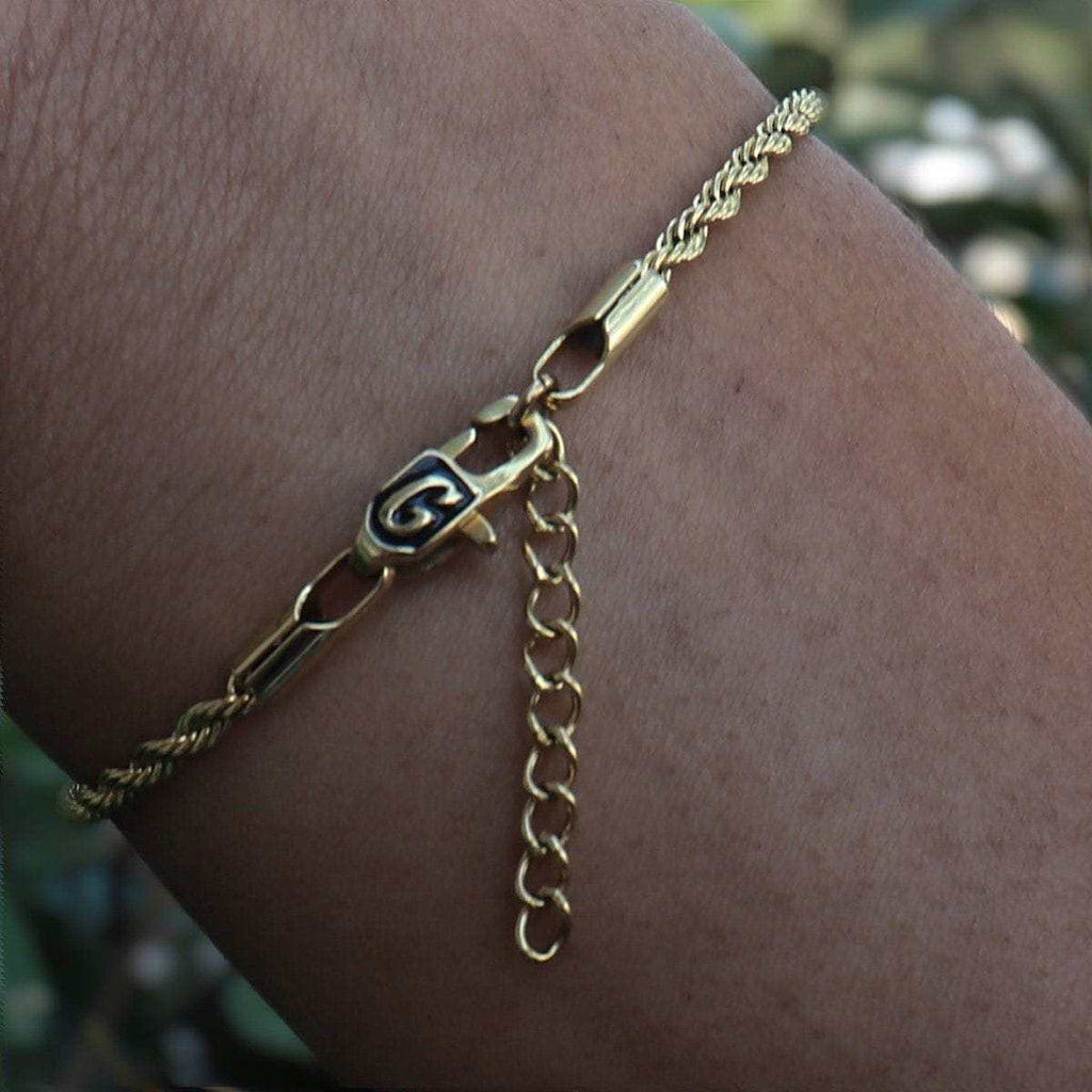 Rope Bracelet in Yellow Gold (Adjustable)- 2mm