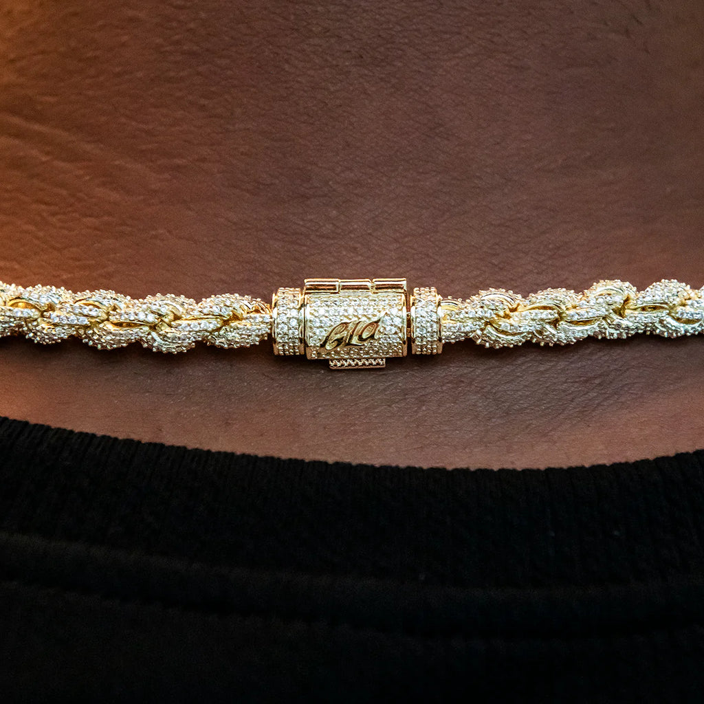 Diamond Rope Chain in Yellow Gold- 8mm