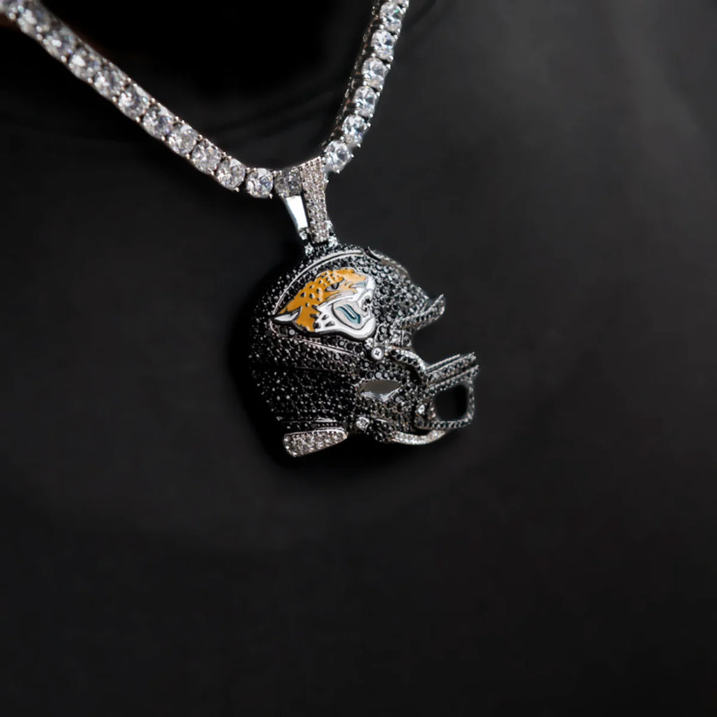 2025 Jacksonville Jaguars Team Helmet Pendant - White Gold