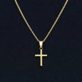 Micro Twisted Rope Cross Pendant in Yellow Gold