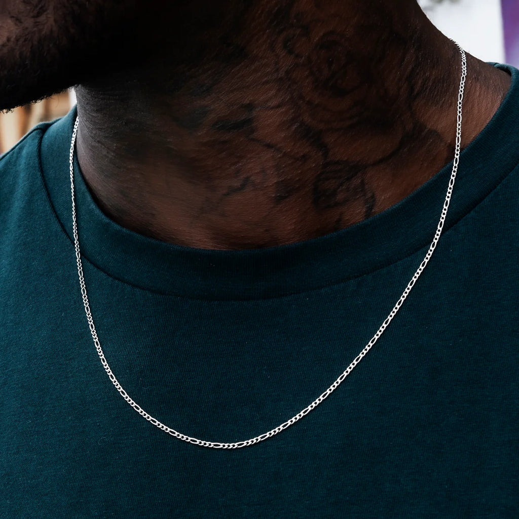 Figaro Chain in White Gold- 2mm