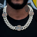 New York Knicks Official NBA Diamond Prong Cuban Chain in Yellow Gold- 25mm